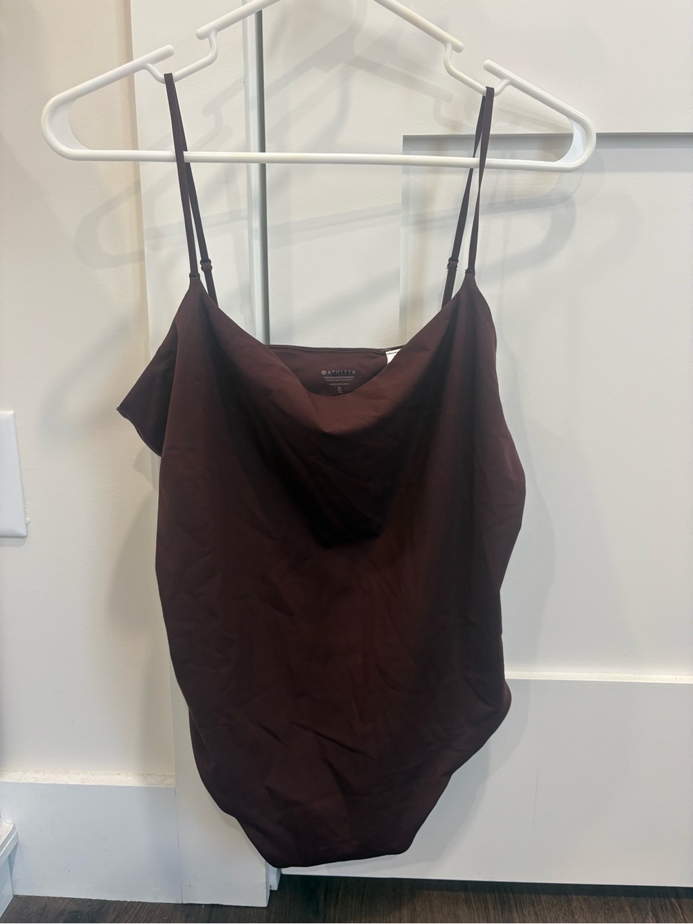 Athleta Bodysuit Camisole one piece XL plum brown tone NWOT